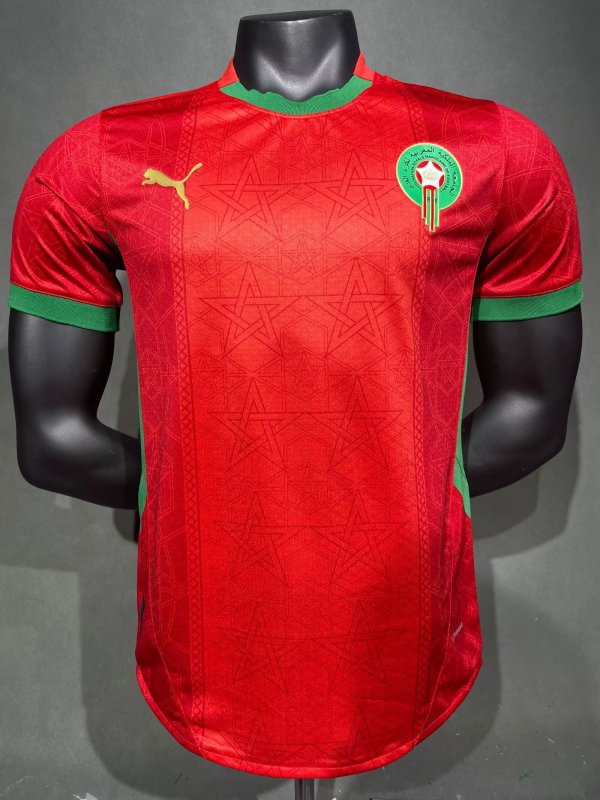 Morocco Red Home Player 1:1 Quality Soccer Jersey 25/26