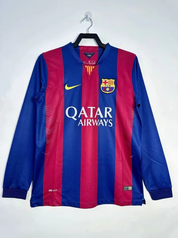 Barcelona Home Long sleeve Retro 1:1 Quality Soccer Jersey 2014/2015
