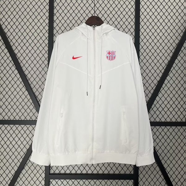 24/25 Barcelona White Windbreaker