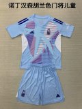 Nottingham Forest  Goalkeeper Lake Blue Kids Kits 1:1 Quality Soccer Jersey 24/25