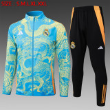 Real Madrid Shallow Orchid (Inkjet Dragon) Training Tracksuit 1:1 Quality Training Jersey 24/25