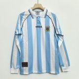 Argentina Home Long Sleeve Retro 1:1 Quality Soccer Jersey 1996