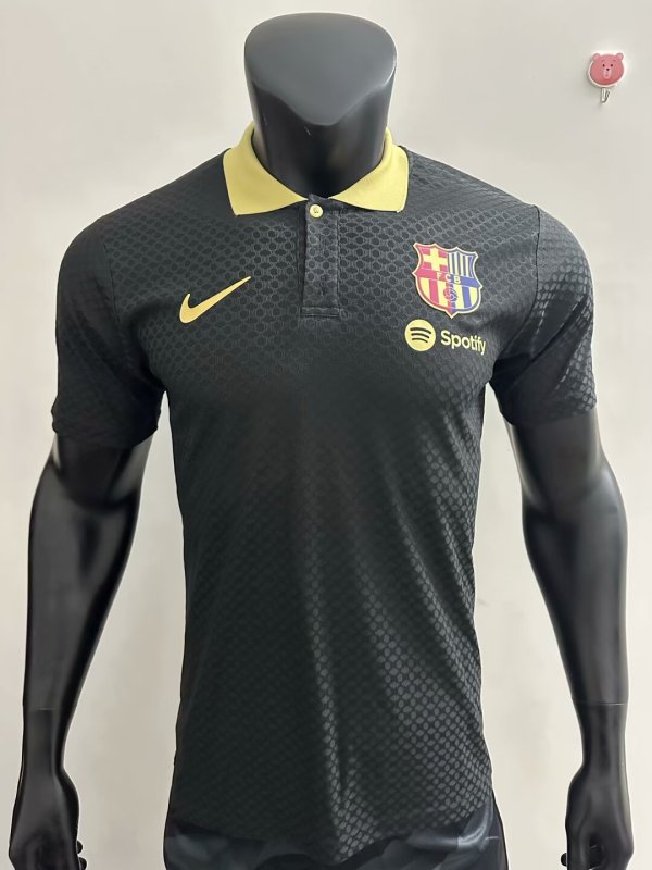 25/26 Barcelona Training Clothes Black PLayer 1:1 Quality Soccer Jersey