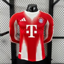 Bayern Munich Home  Long Sleeve Player 1:1 Quality Soccer Jersey 25/26