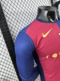Barcelona  Home Coldplay Band Long Sleeved  PLayer  1:1 Quality Soccer Jersey 24/25（月亮广告）