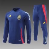 Spain  Treasure Blue Training Tracksuit 1:1 Quality Soccer Jersey 24/25