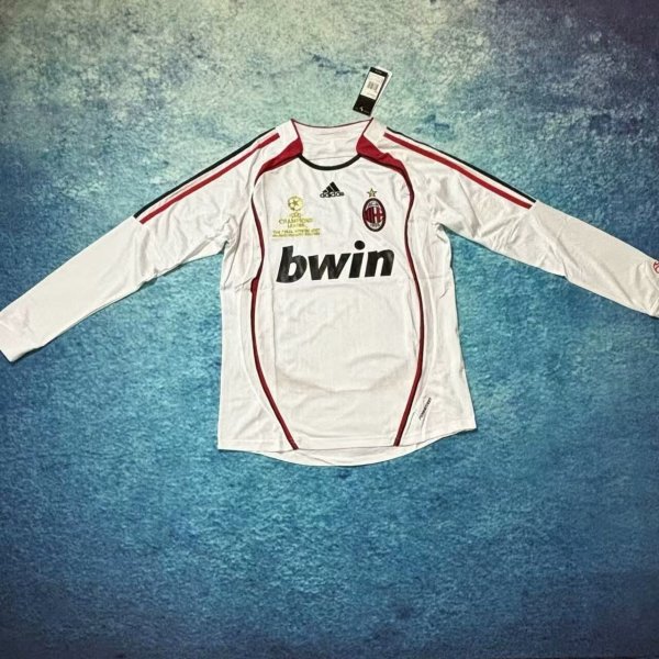 Real Madrid Away Long Sleeve Retro 1:1 Quality Soccer Jersey 2006/2007