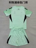Liverpool Goalkeeper Green Kids Kits 1:1 Quality Soccer Jersey 25/26