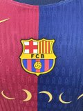 Barcelona  Home Coldplay Band Long Sleeved  PLayer  1:1 Quality Soccer Jersey 24/25（月亮广告）