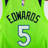 Timberwolves EDWARDS #5 Fluorescent Green 1:1 Quality NBA Jersey 24/25