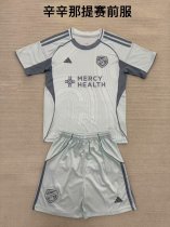 FC Cincinnati  Pre match uniform Kids 1:1 Quality Soccer Jersey 25/26
