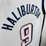 Team USA HALIBURTON #9 White 1:1 Quality  NBA Jerseys 2025