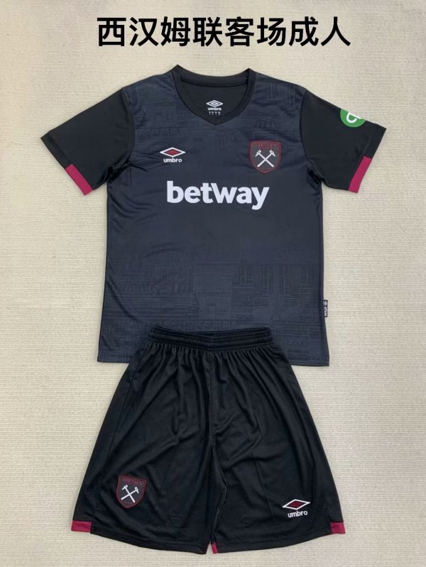 West Ham United Away Adult Kits 1:1 Quality Soccer Jersey 24/25(成人套装)