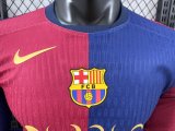 Barcelona  Home Coldplay Band Long Sleeved  PLayer  1:1 Quality Soccer Jersey 24/25（月亮广告）