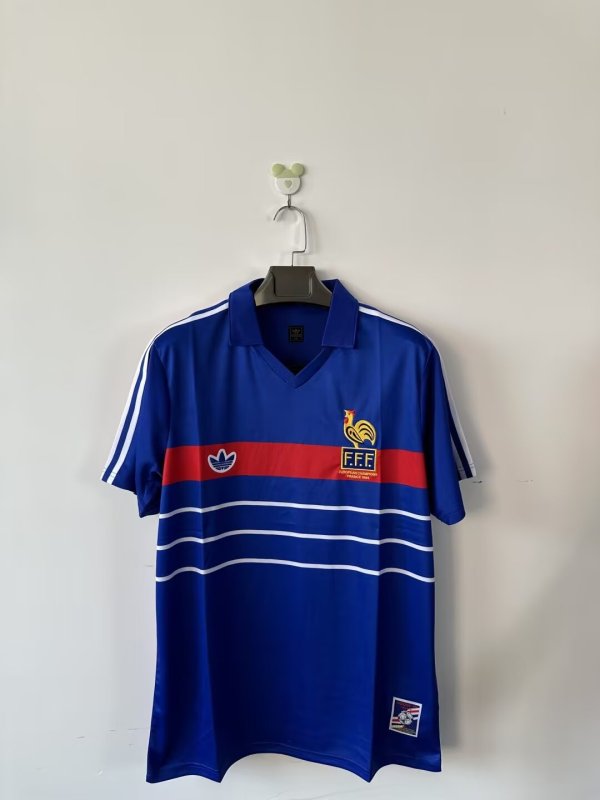 France Home Blue Fans Retro 1:1 Quality Soccer Jersey 1982/1984