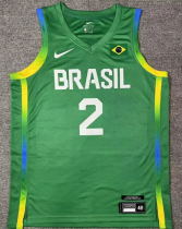 Brazil Team YAGO #2 Green 1:1 Quality NBA Jerseys 2024 Brazil Team YAGO #2 Green 1:1 Quality NBA Jerseys 2024