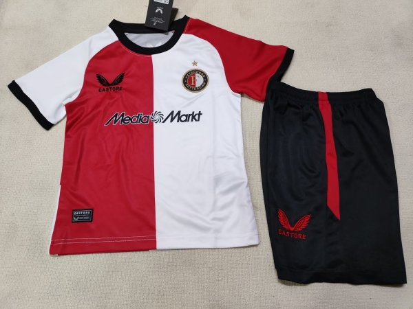 Feyenoord Rotterdam Home  Kids  Kits 1:1 Quality Soccer Jersey 24/25