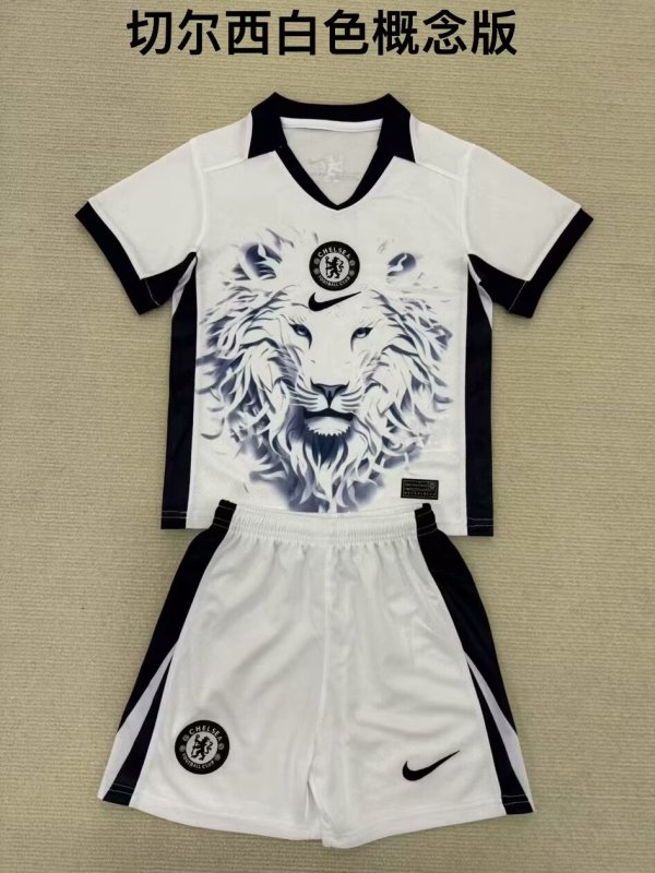 Chelsea White Special Edition Kids Kits 1:1 Quality Soccer Jersey 25/26