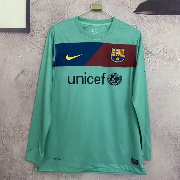 2010/2011  Barcelona Away Long sleeve Retro 1:1 Quality Soccer Jersey