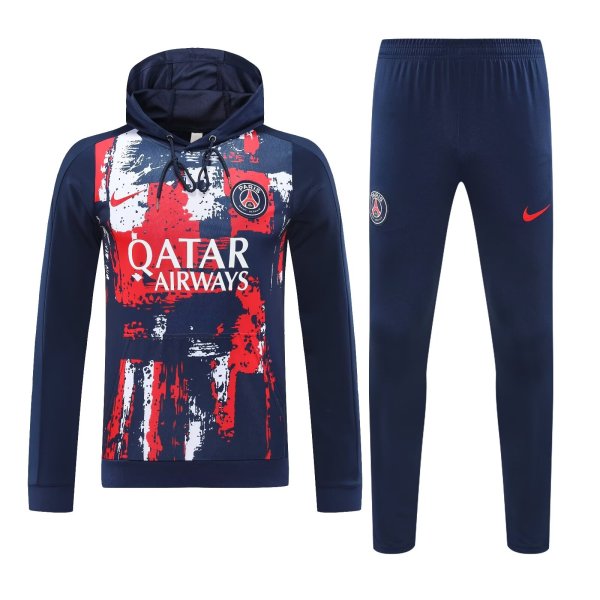 Paris Hooded Long Sleeved Blue 1:1 Training suit 24/25