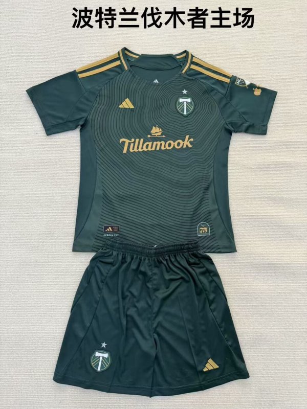 Portland Timbers Home Kids 1:1 Quality Soccer Jersey 25/26