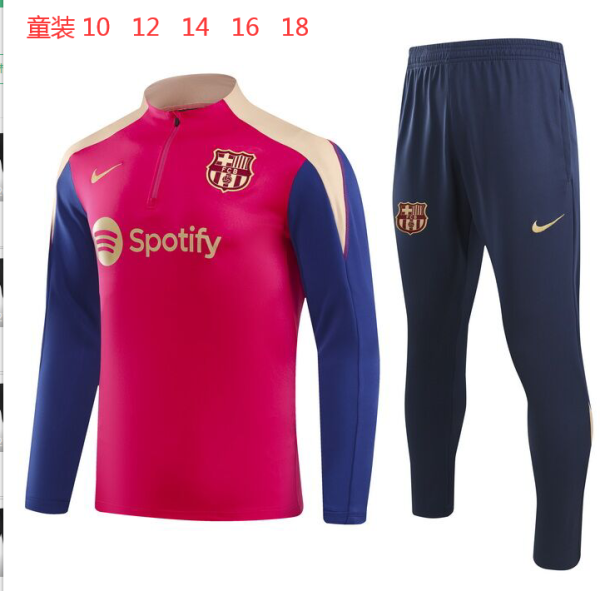 Barcelona Kids Red 1:1 Quality Training Jersey 24/25