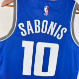 Kings SABONIS #10 Blue City Edition 1:1 Quality NBA Jersey热压 2024