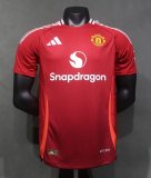 Manchester United  Home  Player 1:1 Quality Soccer Jersey 24/25