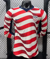 USA Home Long Sleeve Player  1:1 Quality Soccer Jersey 26/27（2026）