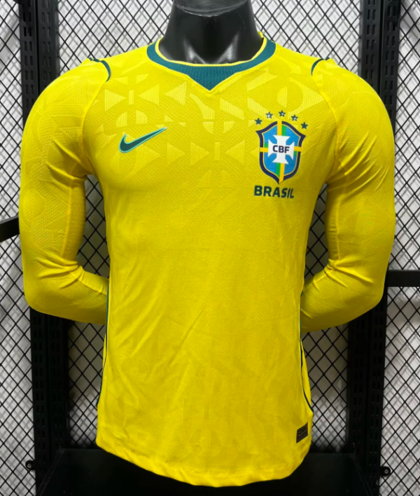 Brazil Home Long Sleeve Player  1:1 Quality Soccer Jersey 26/27（2026）