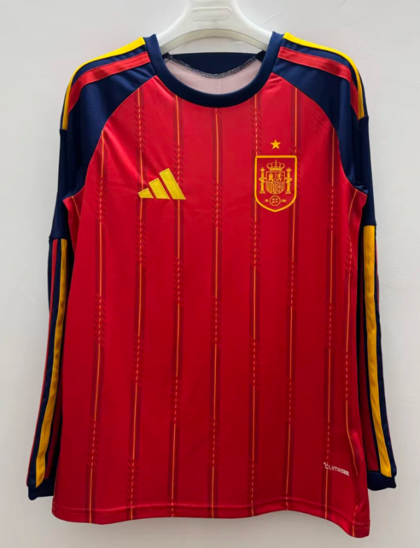 Spain Home Long Sleeve Fans 1:1 Quality Soccer Jersey 26/27(2026)