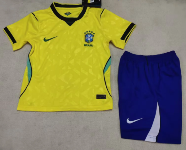 Brazil Home Kids  1:1 Quality Soccer Jersey 26/27 (2026)