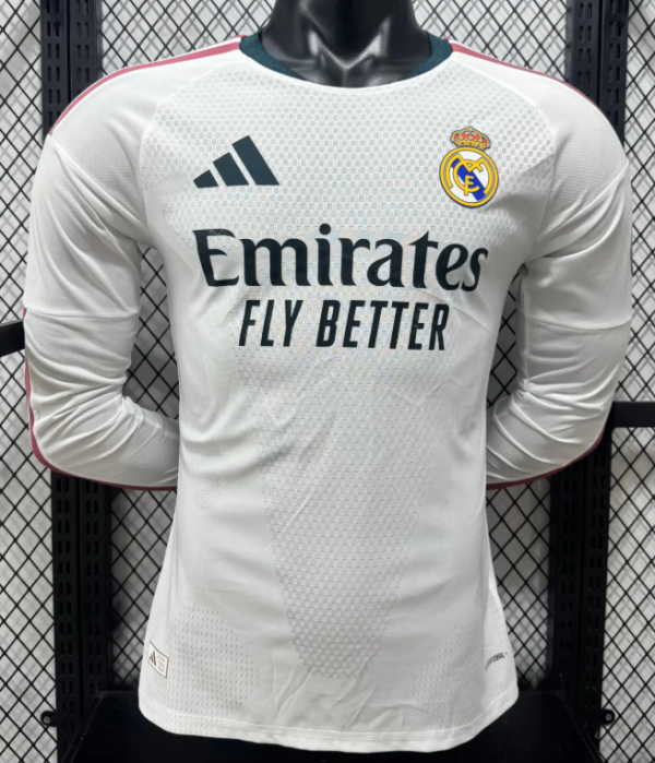 Real Madrid Home Long Sleeve Player 1:1 Quality Soccer Jersey 26/27