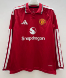 Manchester United  Home Long Sleeve Fans 1:1 Quality Soccer Jersey 26/27