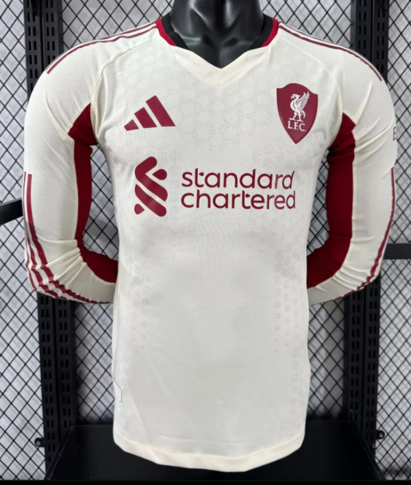 Liverpool  Away Long Sleeve Player 1:1 Quality Soccer Jersey 25/26