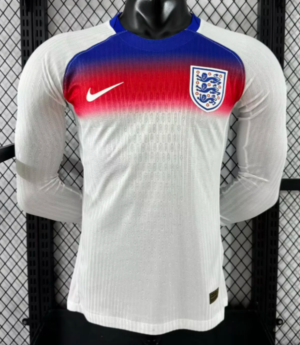 England Home Long Sleeve Player 1:1 Quality Soccer Jersey 25/26