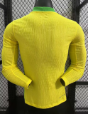 Brazil Home Long Sleeve Player  1:1 Quality Soccer Jersey 25/26