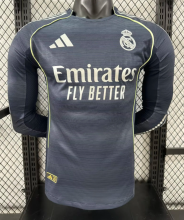 Real Madrid Away Long Sleeve Player 1:1 Quality Soccer Jersey 25/26