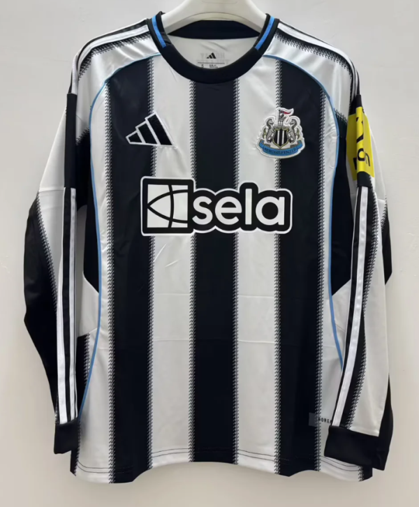 Newcastle Home Long Sleeve Fans 1:1 Quality Soccer Jersey 25/26