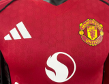 Manchester United Home Long Sleeve Player 1:1 Quality Soccer Jersey 25/26