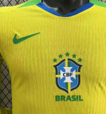 Brazil Home Long Sleeve Player  1:1 Quality Soccer Jersey 25/26