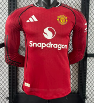 Manchester United Home Long Sleeve Player 1:1 Quality Soccer Jersey 25/26 Manchester United Home Long Sleeve Player 1:1 Quality Soccer Jersey 25/26