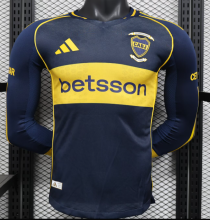 Boca Home Long Sleeve Player 1:1 Quality Soccer Jersey 25/26