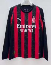 AC Milan Home Long Sleeve Fans 1:1 Quality Soccer Jersey 25/26
