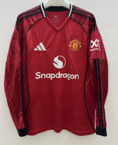 Manchester United Home Long Sleeve Fans 1:1 Quality Soccer Jersey 25/26 Manchester United Home Long Sleeve Fans 1:1 Quality Soccer Jersey 25/26