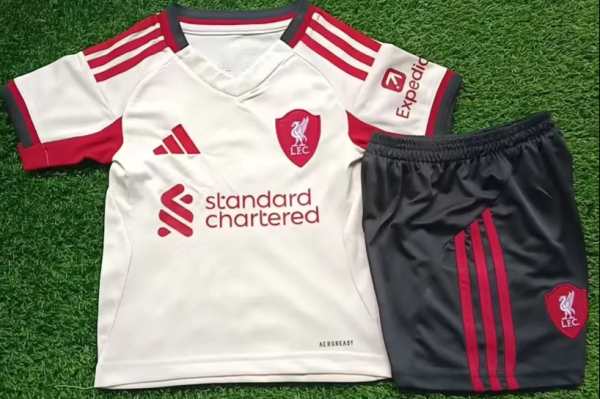 Liverpool Away Kids 1:1 Quality Soccer Jersey 25/26