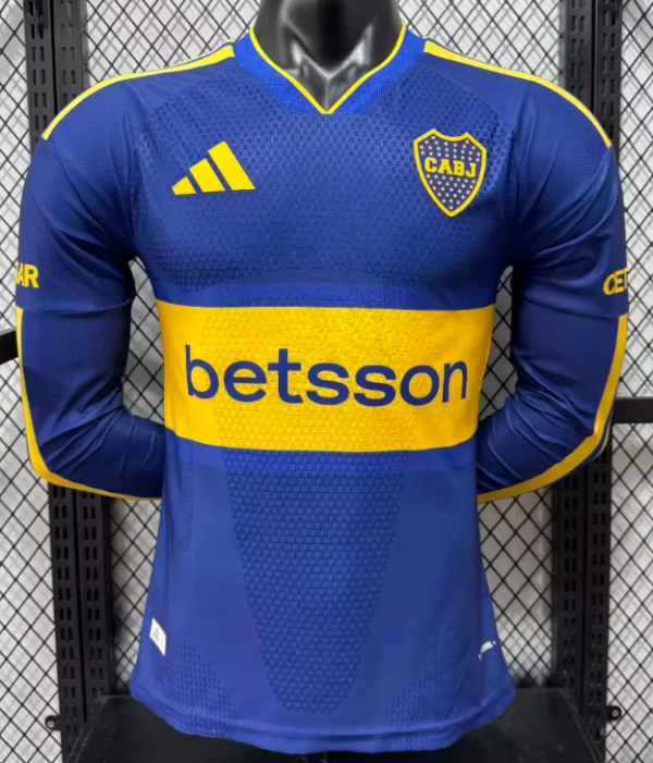 Boca Home Long Sleeve Player 1:1 Quality Soccer Jersey 26/27