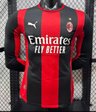 AC Milan Home Long Sleeve Player 1:1 Quality Soccer Jersey 26/27