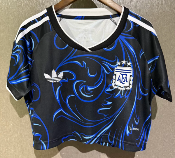Argentina Away Women Crop Fans 1:1 Quality Soccer Jersey 26/27(2026)