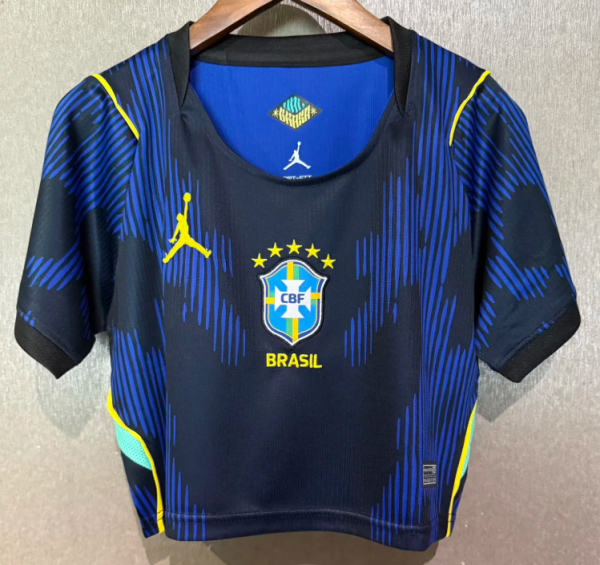 Brazil  Away Women Crop Fans 1:1 Quality Soccer Jersey 26/27（2026）